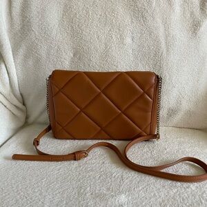 a new day Quilted Crossbody Bag in Cognac Brown